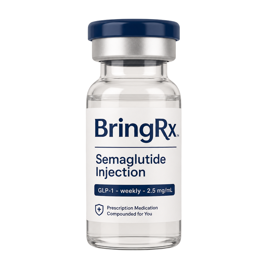 BringRx GLP-1 Injection vial with branded label