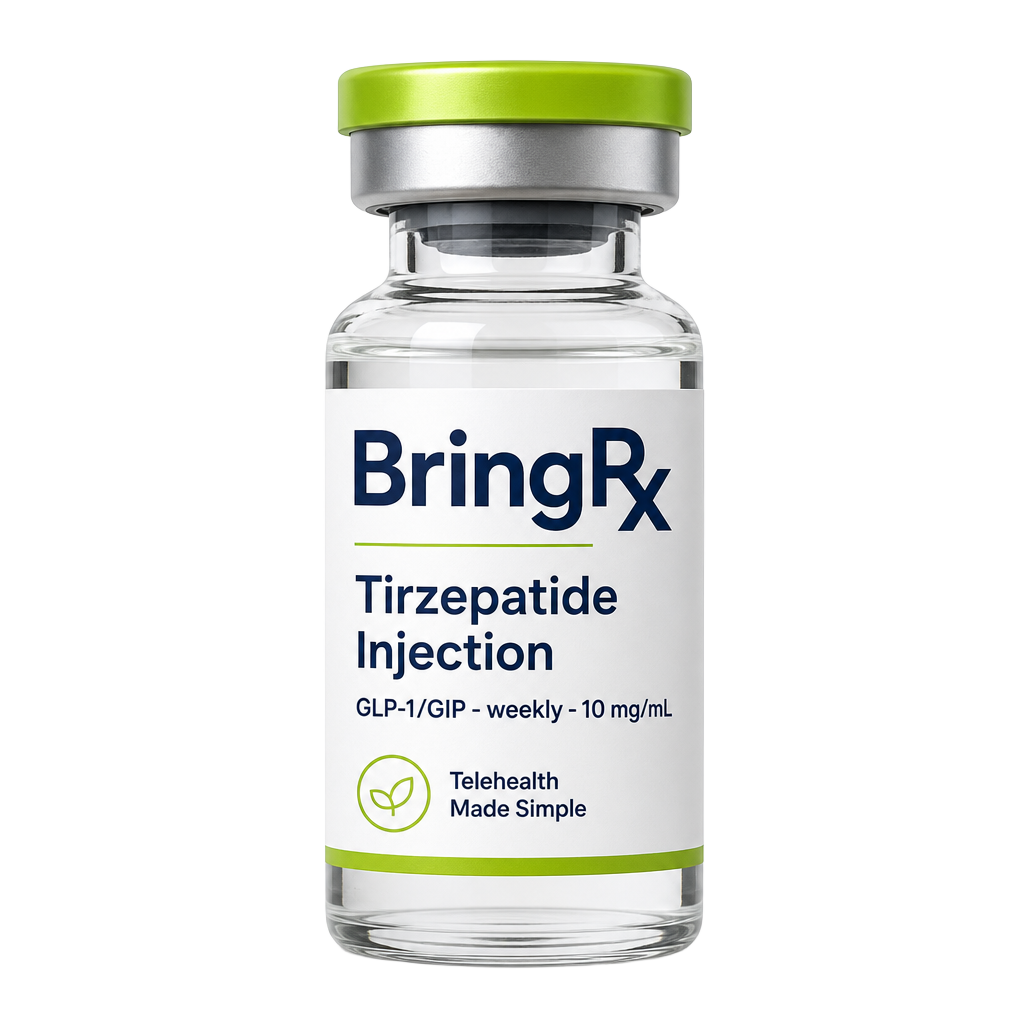 BringRx GLP-1/GIP Injection vial with branded label